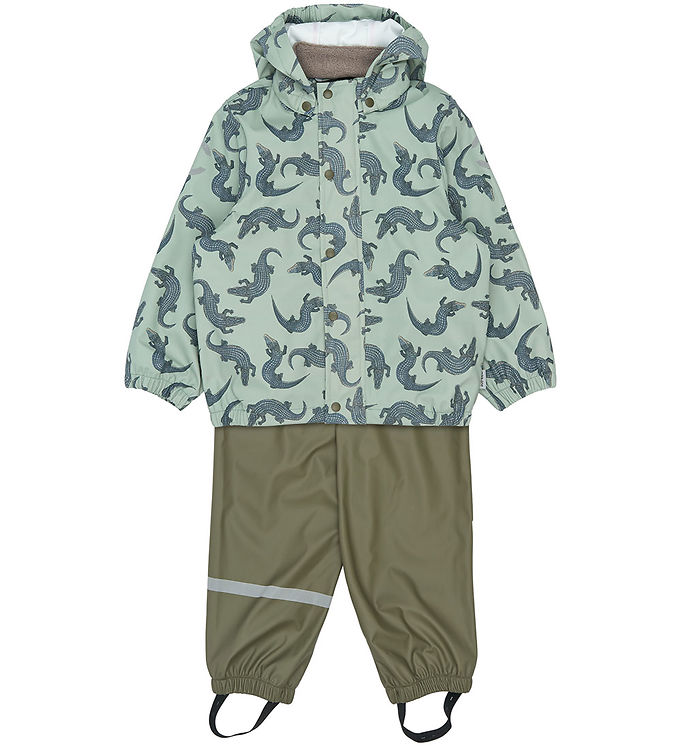 Mikk-Line Regntøj m. Seler - PU - Croco AOP