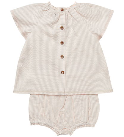 Copenhagen Colors Sommersæt - Bluse/Bloomers - Dusty Rose/Cream