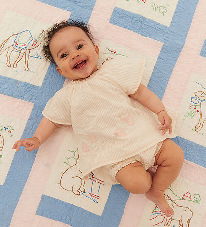 Copenhagen Colors Sommersæt - Bluse/Bloomers - Dusty Rose/Cream