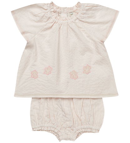 Copenhagen Colors Sommersæt - Bluse/Bloomers - Dusty Rose/Cream
