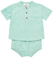 Copenhagen Colors Sommersæt - Skjorte/Bloomers - Sharp Green/Cre