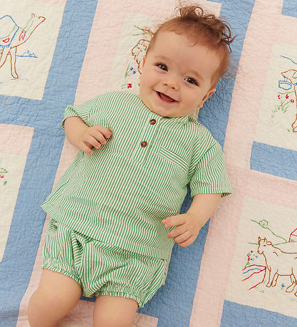 Copenhagen Colors Sommersæt - Skjorte/Bloomers - Sharp Green/Cre