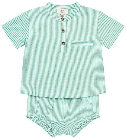 Copenhagen Colors Sommersæt - Skjorte/Bloomers - Sharp Green/Cre