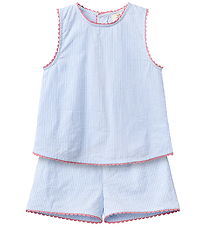 Copenhagen Colors Sommresæt - Top/Shorts - Sky Blue/Cream