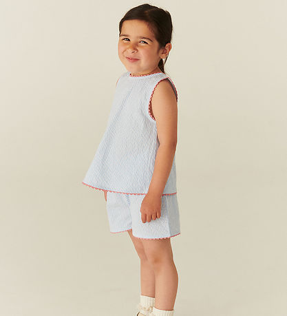 Copenhagen Colors Sommresæt - Top/Shorts - Sky Blue/Cream