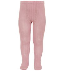 Condor Strømpebukser - Rib - Pale Pink