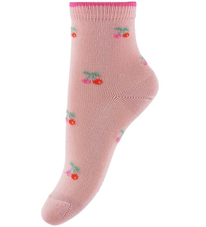 Condor Strømper - 2-pak - Pale Pink m. Blomster