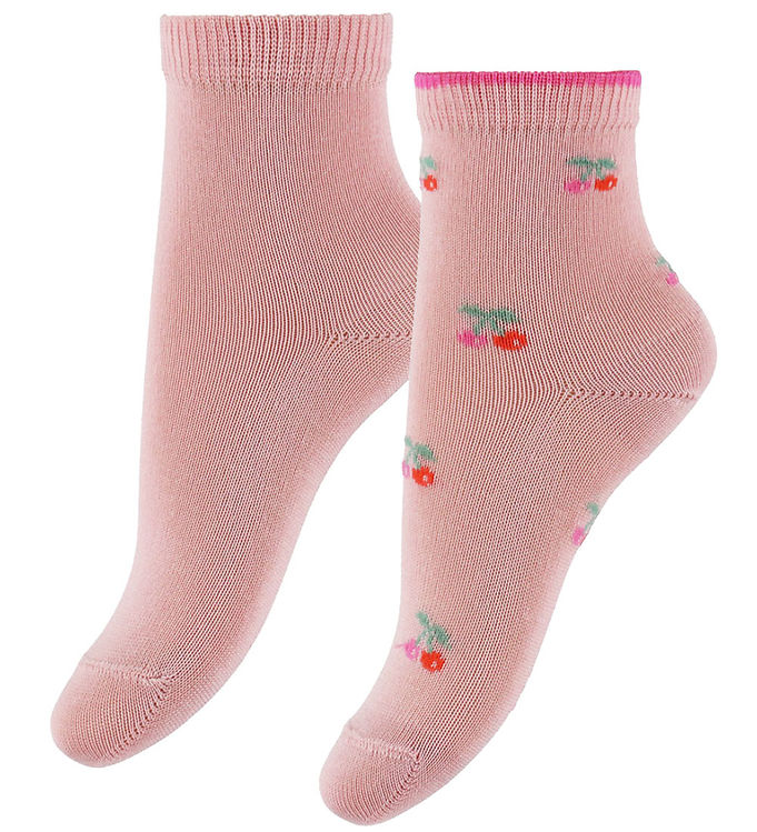 Condor Strømper - 2-pak - Pale Pink m. Blomster