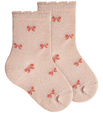 Condor Strømper - Gold Rose m. Sløjfer