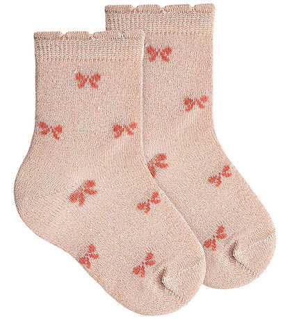 Condor Strømper - Gold Rose m. Sløjfer