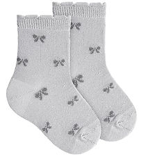 Condor Strømper - Pearly m. Sløjfer