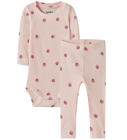 Name It Sæt - Body l/æ/Leggings - NbffoApple - Cradle Pink