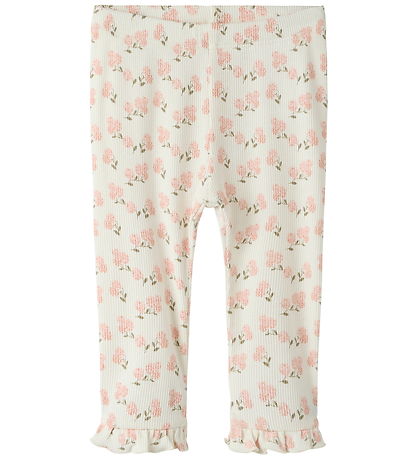 Lil Atelier Leggings - Rib - Slim - NbfGago - Coconut Milk/Hydra