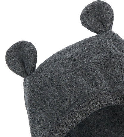 Mikk-Line Elefanthue - Fleece - 2-lags - Anthracite Melange