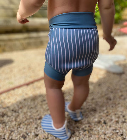 Vanilla Copenhagen Blebadebukser - Neoprene - Blue Shadow - Stri