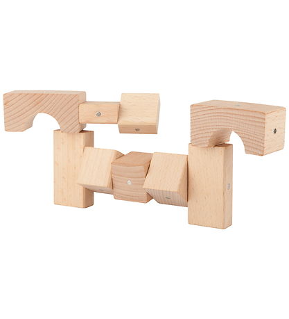 Kooglo Magnetiske træblokke - Basic Natural - 50 Stk.