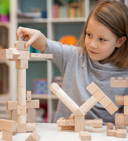 Kooglo Magnetiske træblokke - Basic Natural - 50 Stk.