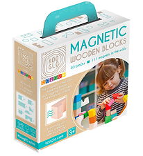Kooglo Magnetiske Træblokke - Mini Color - 30 Stk.