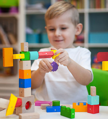 Kooglo Magnetiske Træblokke - Mini Color - 30 Stk.