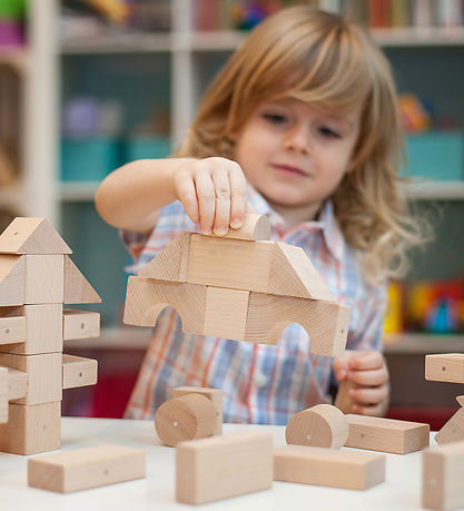 Kooglo Magnetiske Træblokke - Mini Natural - 30 Stk.