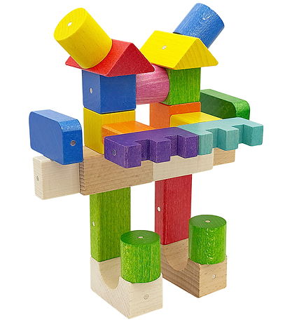 Kooglo Magnetiske Træblokke - Mega Color - 100 Stk