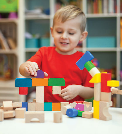 Kooglo Magnetiske Træblokke - Mega Color - 100 Stk