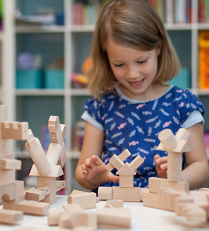 Kooglo Magnetiske Træblokke - Mega Natural - 100 Stk.