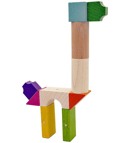 Kooglo Magnetiske Træblokke - Micro Giraf - 10 stk