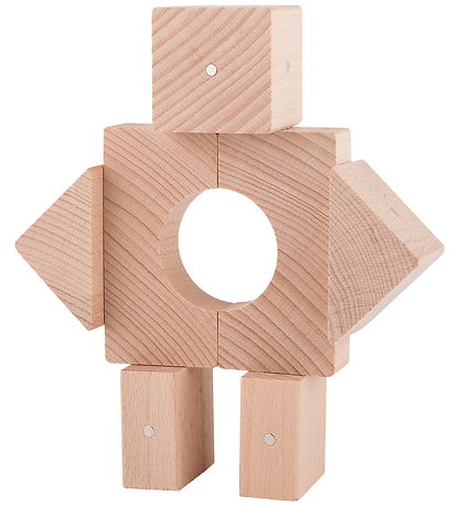 Kooglo Magnetiske Træblokke - Micro Professor - 7 Stk