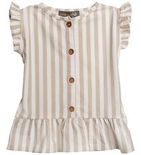 Hanevild T-shirt - Striped Frilled - Summer Sand