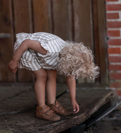 Hanevild T-shirt - Striped Frilled - Summer Sand