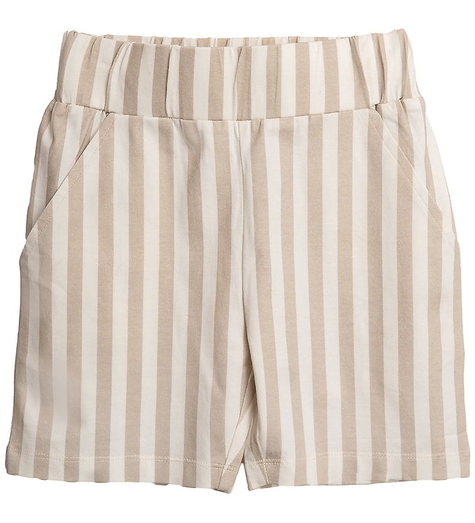 Hanevild Striped - Børne Shorts - Beige/Hvid - 122/128