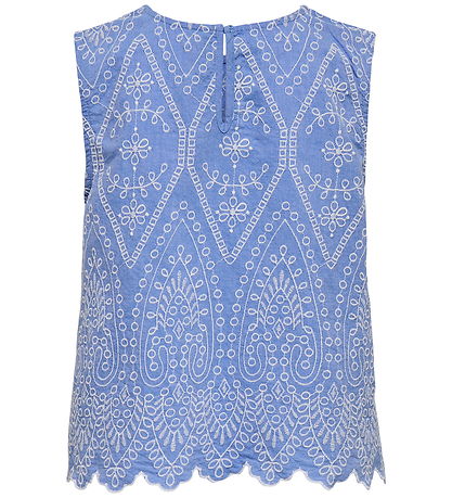 Kids Only Top - Broderi - KagTulum - Blue Bonnet/Bright White