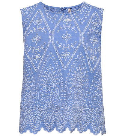 Kids Only Top - Broderi - KagTulum - Blue Bonnet/Bright White