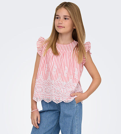 Kids Only Top - Broderi - KogBondi - Barbados Cherry/Cloud Dance