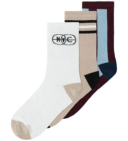 Name It Strømper - 3-pak - NkmFrede - Chateau Grey/Blue Fog