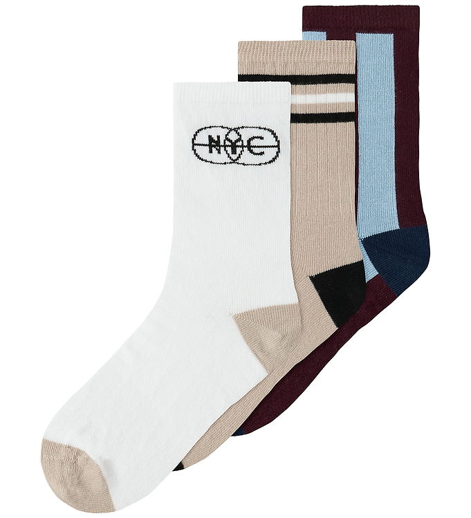 Name It Strømper - 3-pak - NkmFrede - Chateau Grey/Blue Fog