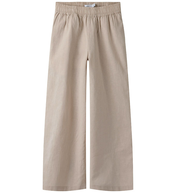 Name It Bukser - Noos - Wide - NkfFalinnen - Chateau Grey