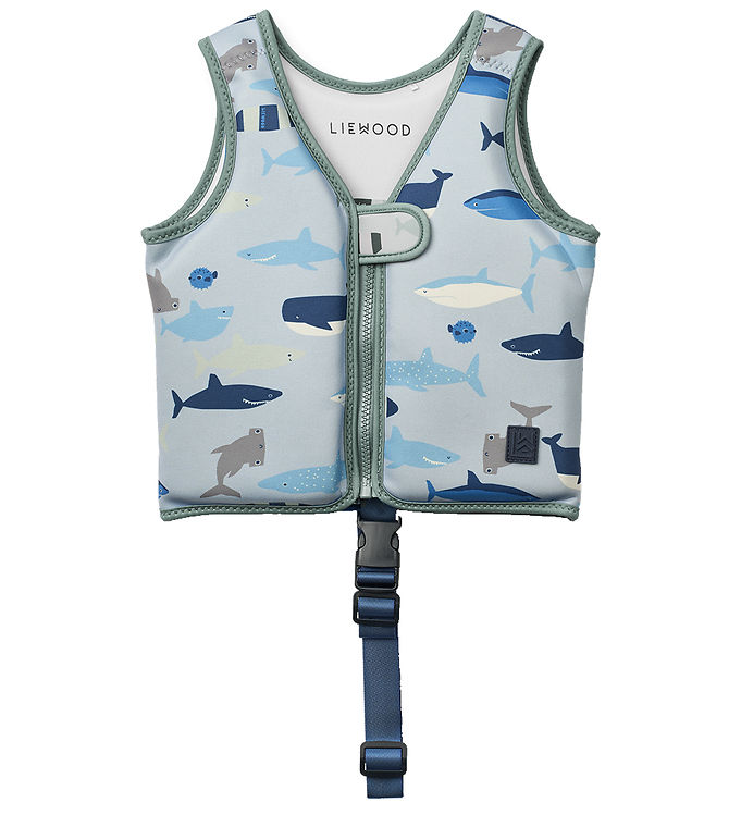 Liewood Svømmevest - 15-19 kg - Dove - Shark/Dove blue