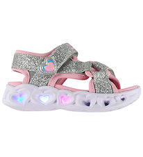 Skechers Sandaler - Heart Lights - Silver/Pink