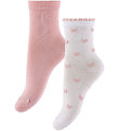 Condor Strømper - 2-pak - Pale Pink/White