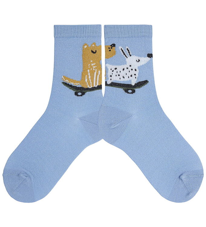 Condor Strømper - Bluish m. Hunde