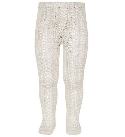 Condor Strømpebukser - Hvid m. Hulmønster