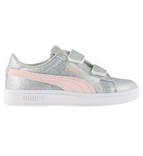 Puma Sko - Smash 3.0 Glitz Glam V PS - Glacial Gray/Frosty Pink