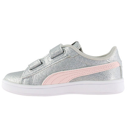 Puma Sko - Smash 3.0 Glitz Glam V PS - Glacial Gray/Frosty Pink