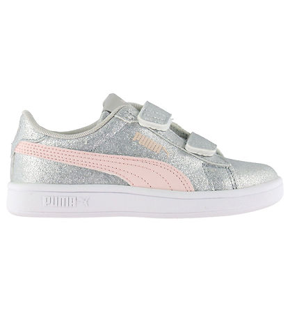 Puma Sko - Smash 3.0 Glitz Glam V PS - Glacial Gray/Frosty Pink