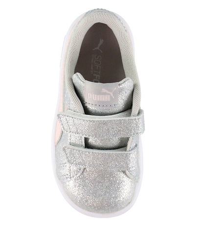 Puma Sko - Smash 3.0 Glit Glam V In - Glacial Gray/Frosty Pink
