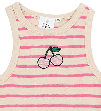 The New Kjole - TnShannon - Carmine Rose Striped