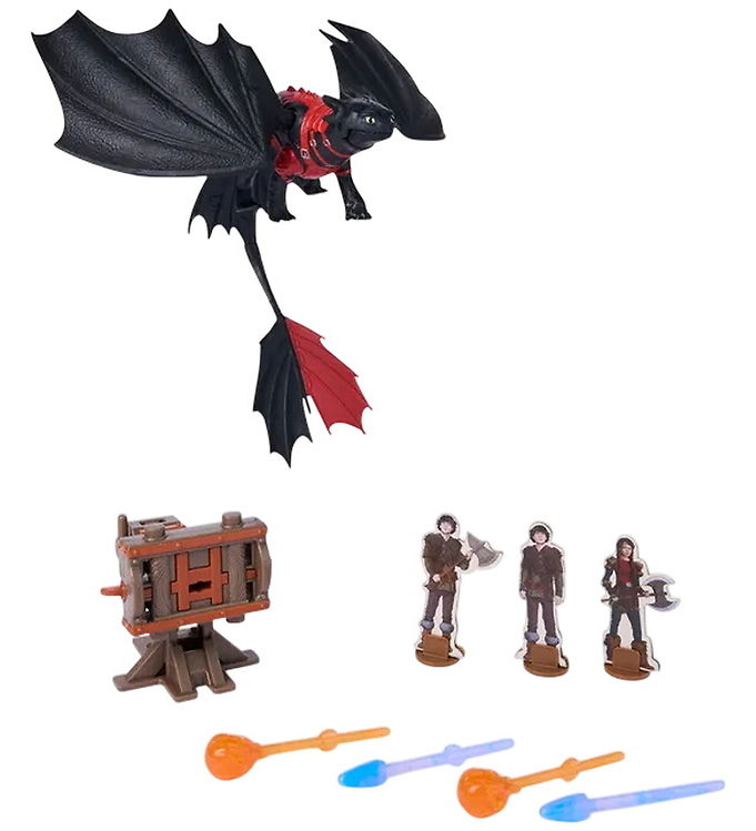 Dragons Legetøj - 22 cm - Blazing Battles Toothless Cannon Blast
