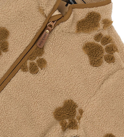 Mikk-Line Fleecejakke - Teddy - Paw AOP